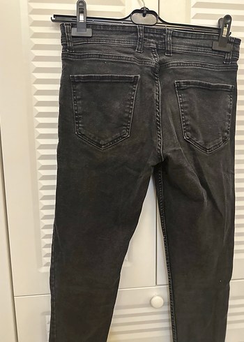 Düğmeli Siyah Regular Fit Erkek Kot Pantolon - Görsel 3