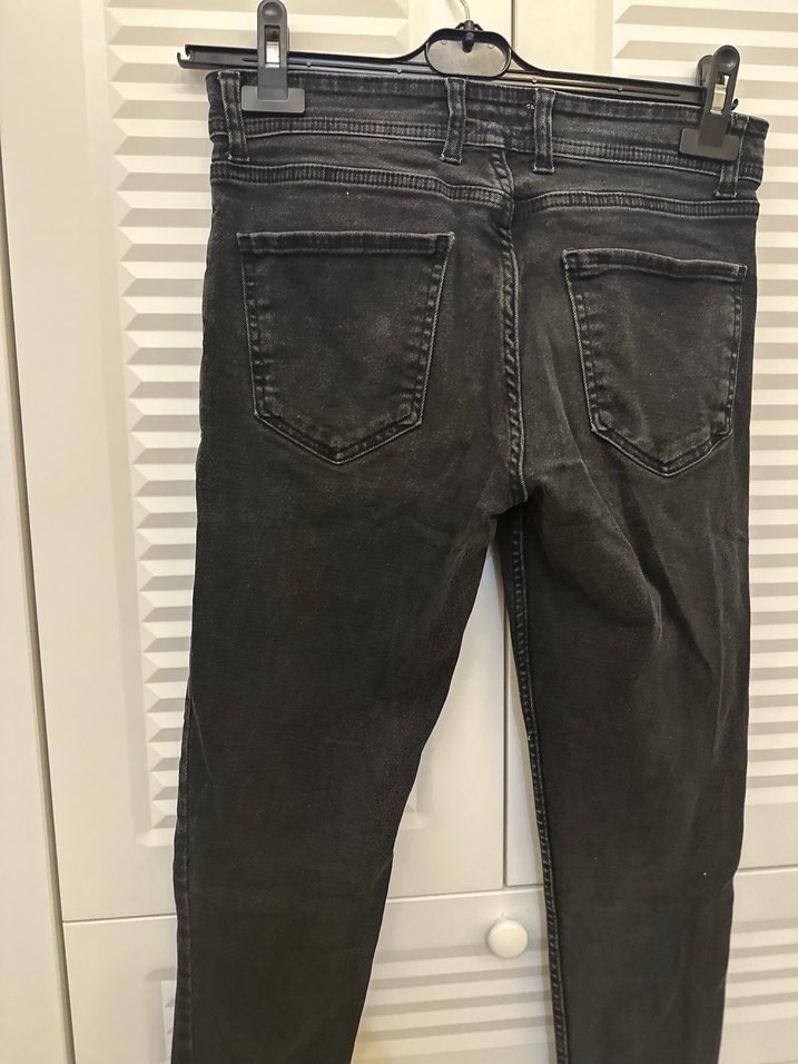 Düğmeli Siyah Regular Fit Erkek Kot Pantolon - Görsel 3