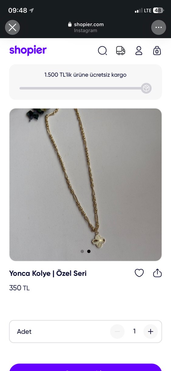 Altın Zincirli Yapraklı Minimal Kolye — görsel 4/4