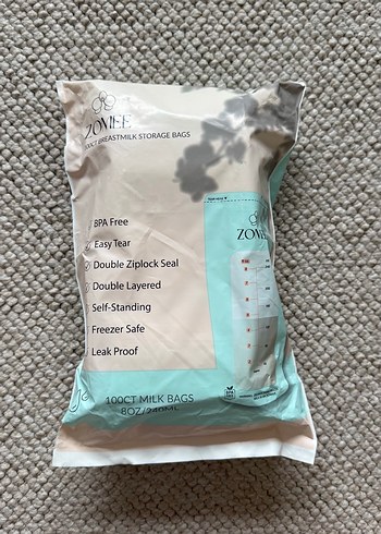 Zomee 100'lü Süt Saklama Poşeti 240ml - Görsel 2