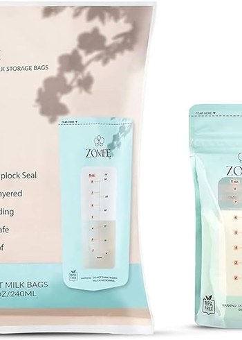 Zomee 100'lü Süt Saklama Poşeti 240ml - Görsel 7