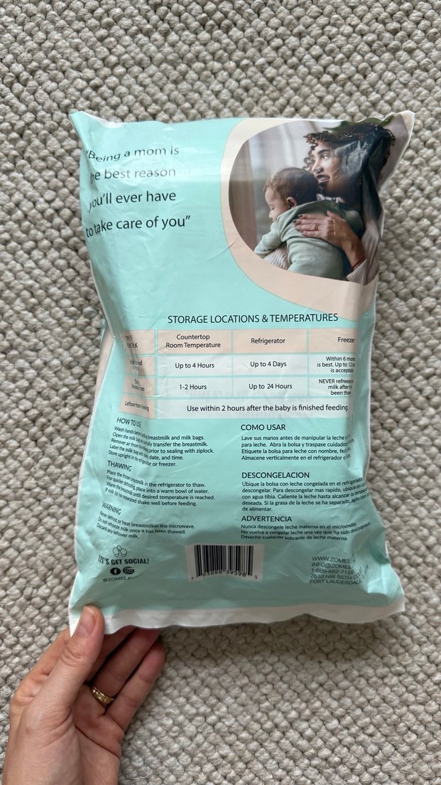 Zomee 100'lü Süt Saklama Poşeti 240ml - Görsel 4