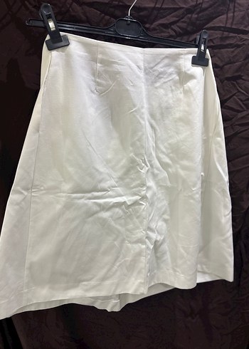 Beyaz Pamuklu Mini Bermuda Şort - Görsel 4