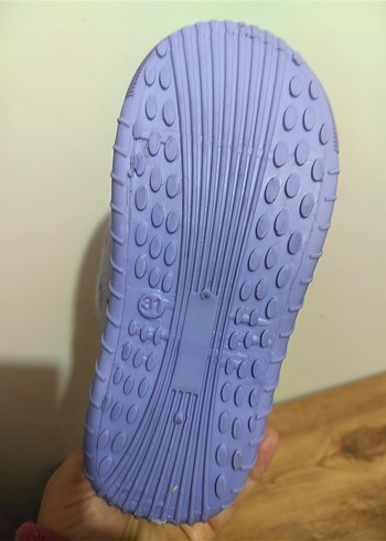 Mor Desenli Kız Çocuk Terliği Velcro - Görsel 6