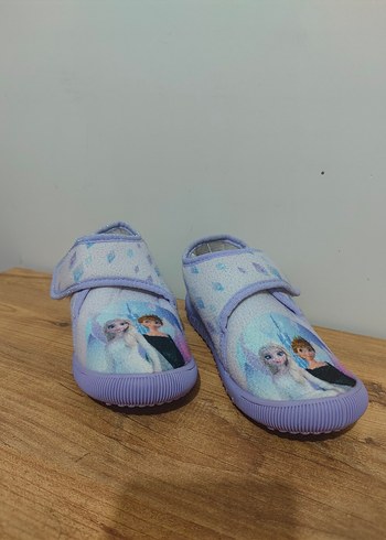 Mor Desenli Kız Çocuk Terliği Velcro - Görsel 3