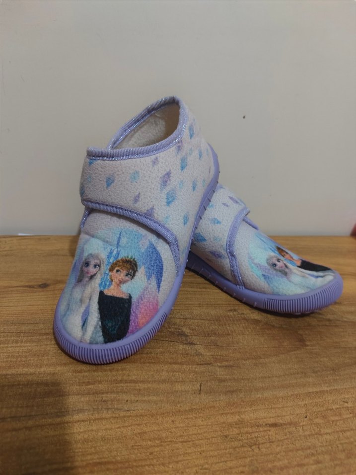 Mor Desenli Kız Çocuk Terliği Velcro - Görsel 4