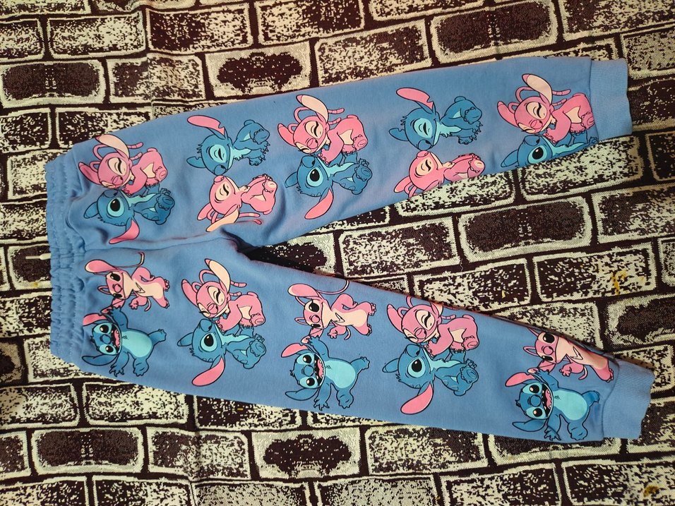 Renkli Lilo & Stitch Baskılı Kız Eşofman Altı - Görsel 2