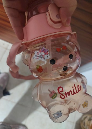 Pembe Ayıcık Desenli Çocuk Matara - Görsel 2