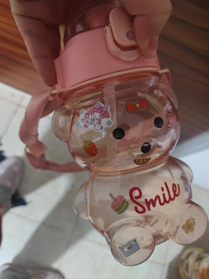 Pembe Ayıcık Desenli Çocuk Matara - Görsel 2