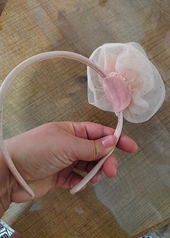 Bej Fırfırlı Nakışlı Çocuk Saç Tokası - Görsel 4