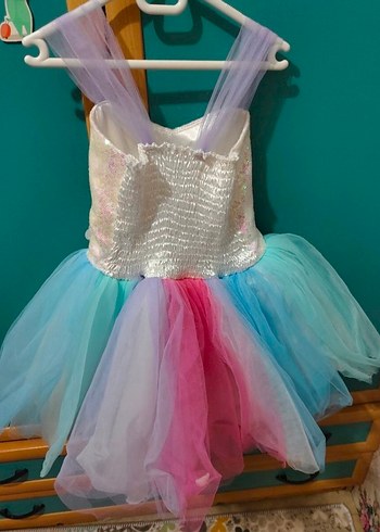 Kız Çocuk Parlak Pastel Bohem Elbise - Görsel 3