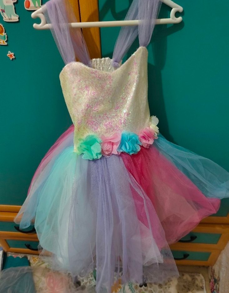 Kız Çocuk Parlak Pastel Bohem Elbise - Görsel 2