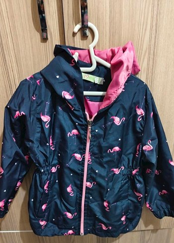 Kız Çocuk Kapüşonlu Rüzgarlık Mont - Görsel 3