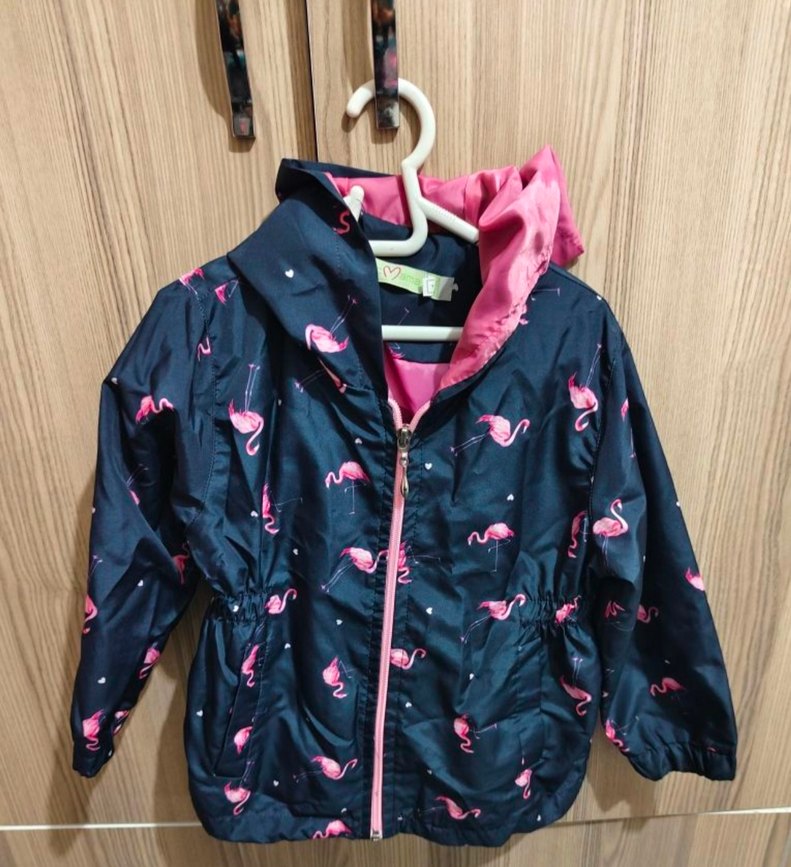 Kız Çocuk Kapüşonlu Rüzgarlık Mont - Görsel 3