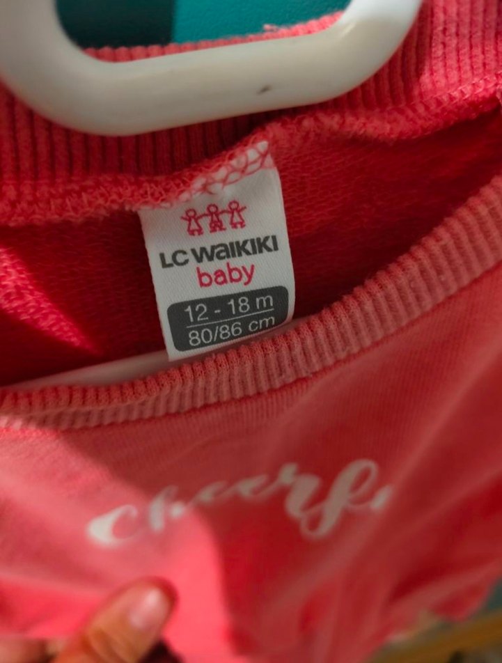 Pembe Baskılı Uzun Kollu Kız Sweatshirt - Görsel 2