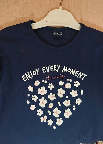 Kız Çocuk Lacivert Uzun Kollu Baskılı Tişört - Görsel 4