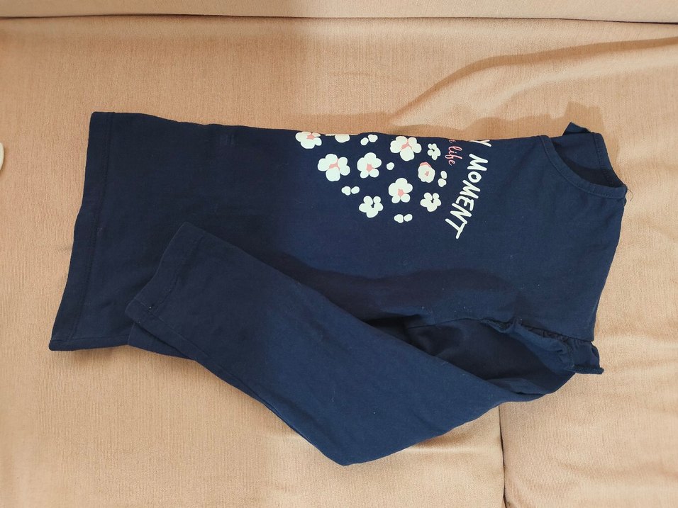 Kız Çocuk Lacivert Uzun Kollu Baskılı Tişört - Görsel 3