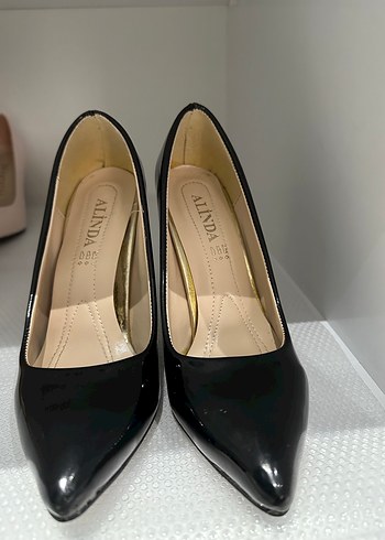 Siyah Parlak rugan Stiletto Topuklu - Görsel 2