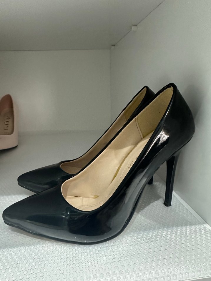 Siyah Parlak rugan Stiletto Topuklu - Görsel 3