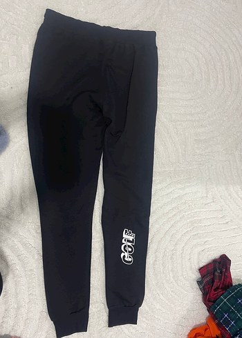 Siyah Baskılı Fermuarlı Erkek Eşofman Altı - Görsel 8