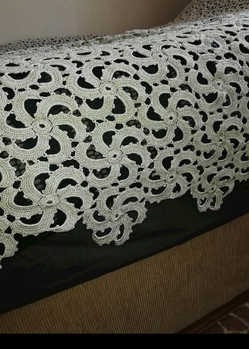 Gri Nakışlı Beyaz Yatak Örtüsü - Görsel 6