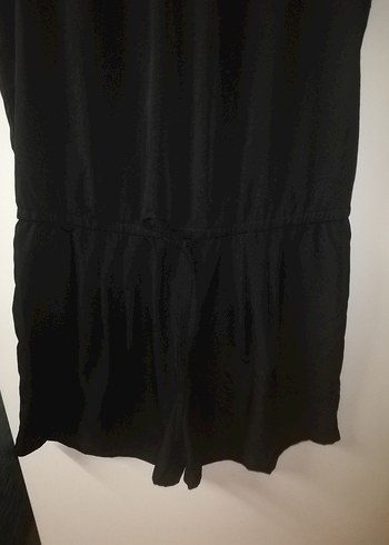 Siyah Kolsuz Midi Kadın Tulum - Görsel 2