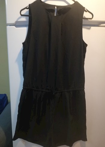 Siyah Kolsuz Midi Kadın Tulum - Görsel 5