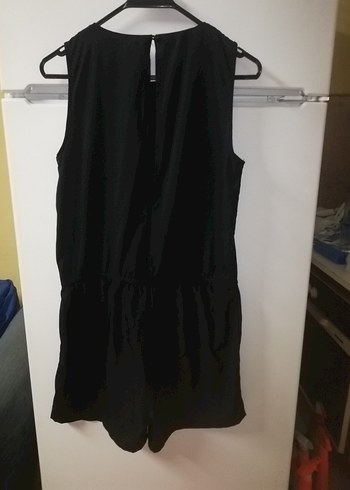 Siyah Kolsuz Midi Kadın Tulum - Görsel 7