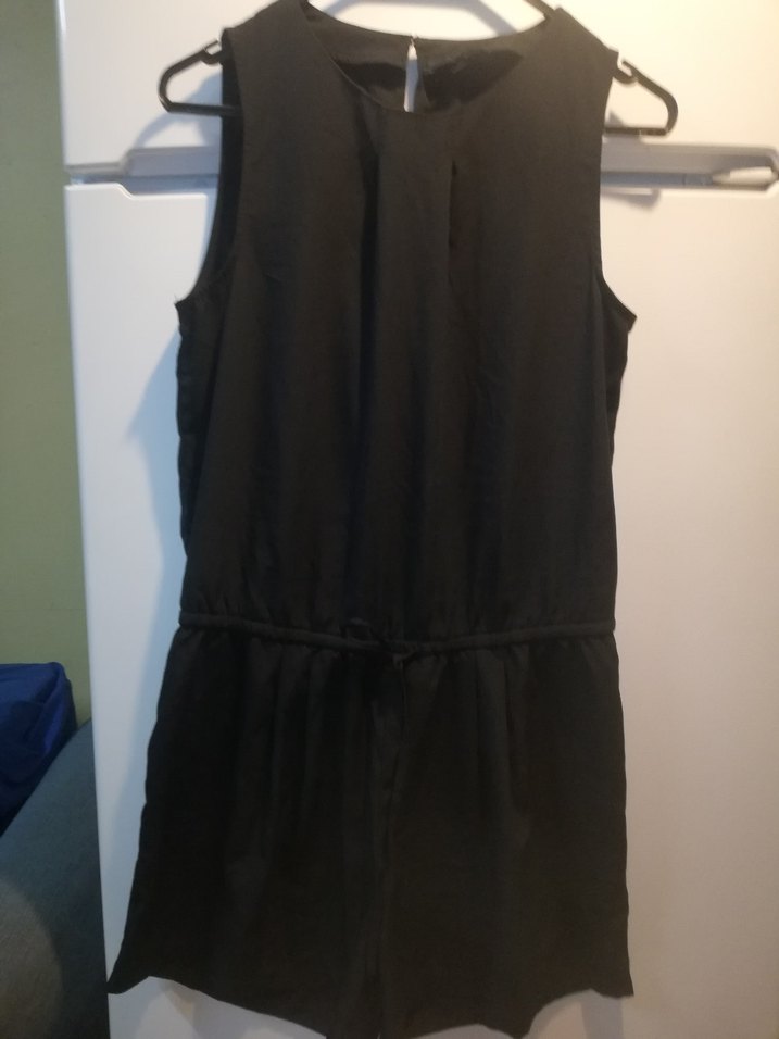 Siyah Kolsuz Midi Kadın Tulum - Görsel 5