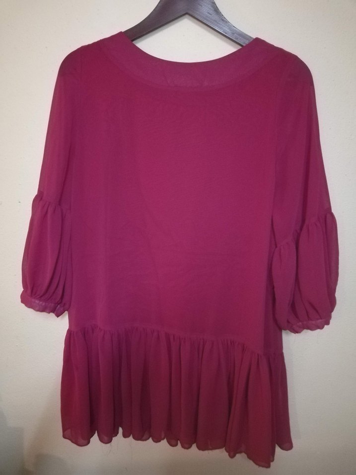 Pembe Renkli Uzun Kollu Bohem Tunik - Görsel 3