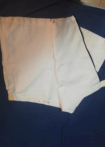 Beyaz Pliseli Hamile Midi Şort - Görsel 7