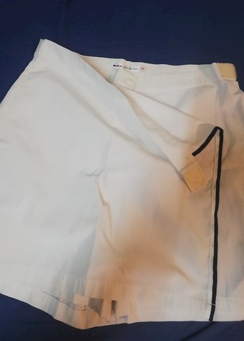 Beyaz Pliseli Hamile Midi Şort - Görsel 8