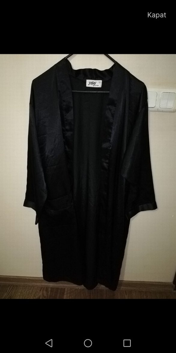 Siyah Uzun Kollu Uzun Siyah Kadın Giyimi - Görsel 2