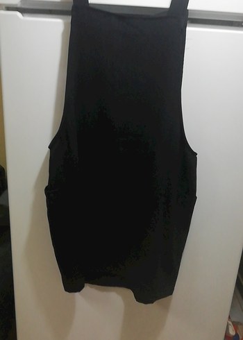 Kadın Siyah Süet Kısa Askılı Elbise - Görsel 6