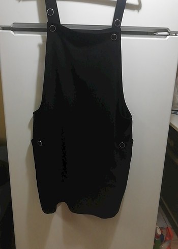 Kadın Siyah Süet Kısa Askılı Elbise - Görsel 2