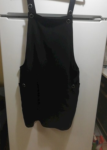 Kadın Siyah Süet Kısa Askılı Elbise - Görsel 3