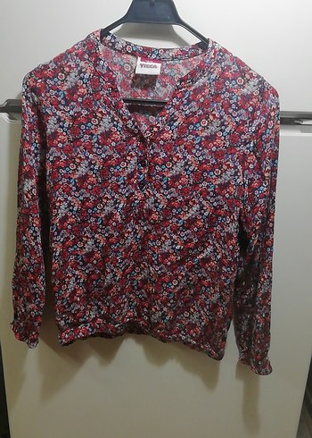 Çiçek Desenli Uzun Kollu V Yaka Gömlek - Görsel 2