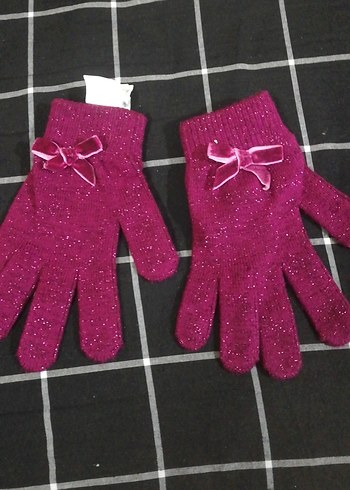 Fiyonklu Pembe Kız Eldiveni - Görsel 2