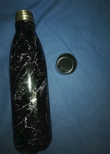 Parlak Siyah Çocuk Termos Şişesi - Görsel 2