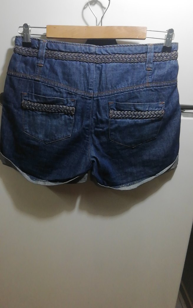 Kadın Kemerli Mini Kot Şort - Görsel 4