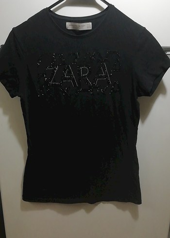 Siyah Payetli Kısa Kollu Tişört - Görsel 2