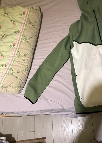 Erkek Nike Fermuarlı Yeşil Kapüşonlu Sweatshirt - Görsel 2