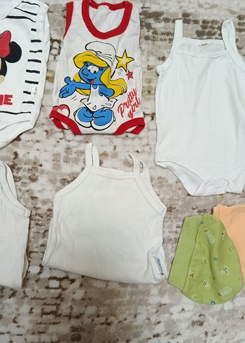 Beyaz Pamuklu Bebek Askılı Body zıbın çıtçıtlı - Görsel 3