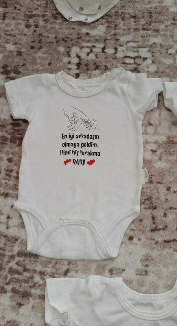 Baskılı Kısa Kollu Bebek Body çıtçıtlı zıbın - Görsel 2