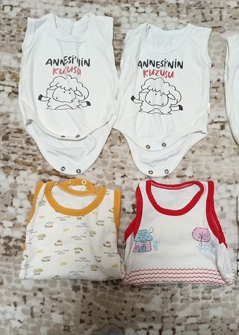 Beyaz Baskılı Kolsuz Bebek Body çıtçıtlı body zıbın - Görsel 2
