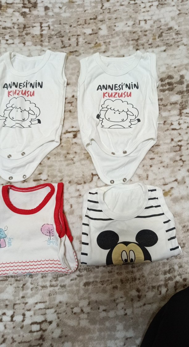 Beyaz Baskılı Kolsuz Bebek Body çıtçıtlı body zıbın - Görsel 3