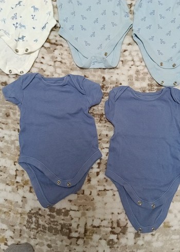 Mavi Kısa Kollu Bebek Erkek Body zıbın çıtçıtlı body - Görsel 4