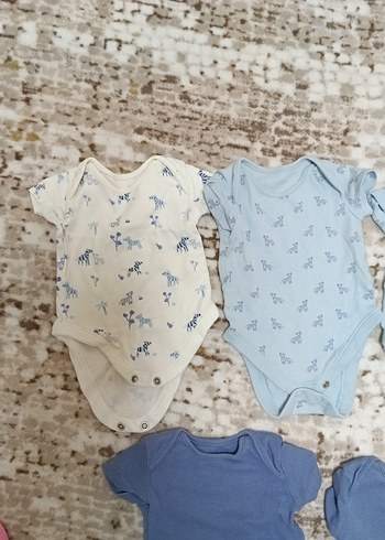 Mavi Kısa Kollu Bebek Erkek Body zıbın çıtçıtlı body - Görsel 2