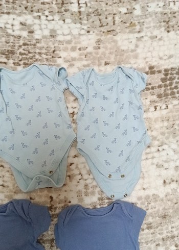 Mavi Kısa Kollu Bebek Erkek Body zıbın çıtçıtlı body - Görsel 3