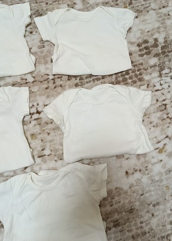 Bebek Erkek Kısa Kollu Beyaz Body zıbın çıtçıtlı body - Görsel 3